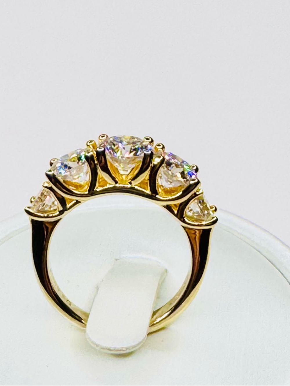 MOISSANITE 3.6 ctw 5 Stone Ring 18K YG ( see video - Picture 5 of 5